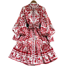 Load image into Gallery viewer, Spring Red &amp; Blue Folley Dress