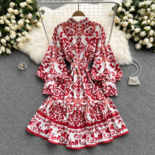 Load image into Gallery viewer, Spring Red &amp; Blue Folley Dress