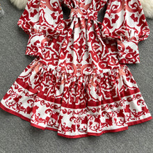 Load image into Gallery viewer, Spring Red &amp; Blue Folley Dress