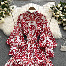 Load image into Gallery viewer, Spring Red &amp; Blue Folley Dress