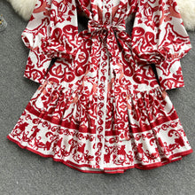 Load image into Gallery viewer, Spring Red &amp; Blue Folley Dress