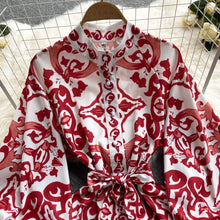 Load image into Gallery viewer, Spring Red &amp; Blue Folley Dress