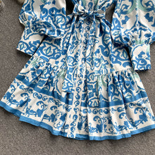 Load image into Gallery viewer, Spring Red &amp; Blue Folley Dress