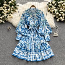 Load image into Gallery viewer, Spring Red &amp; Blue Folley Dress