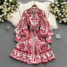 Load image into Gallery viewer, Spring Red &amp; Blue Folley Dress