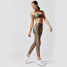 Load image into Gallery viewer, Sleek Snake Print Yoga Suit
