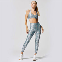 Load image into Gallery viewer, Sleek Snake Print Yoga Suit