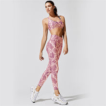 Load image into Gallery viewer, Sleek Snake Print Yoga Suit