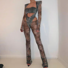 Load image into Gallery viewer, Sheer Grey Two Piece Sphinx Set
