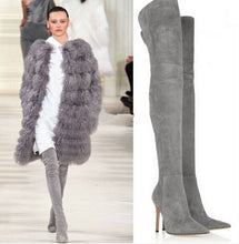 Load image into Gallery viewer, Tall Grey Suede Boots