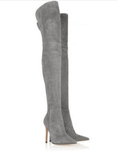 Load image into Gallery viewer, Tall Grey Suede Boots