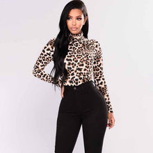 Load image into Gallery viewer, Leopard Print Turtleneck shirt